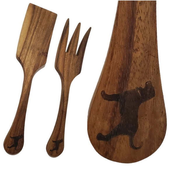 Gourmet Large Wood Serving Utensils - Picture 1 of 14